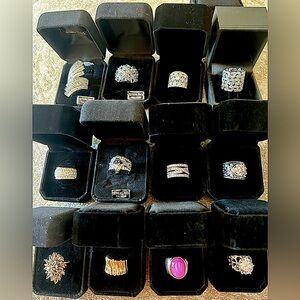 925 SS  💍💍 Bundle 🩷 Women's Rings with Unique Detailing/Never Worn! 13 Rings❣️